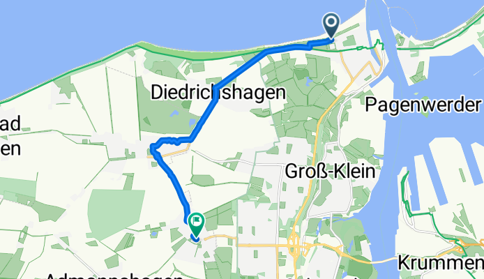 Seepromenade, Rostock nach Teichweg, Elmenhorst/Lichtenhagen