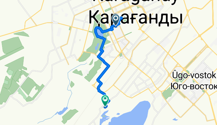 От улица Алиханова до Q3CH+6V