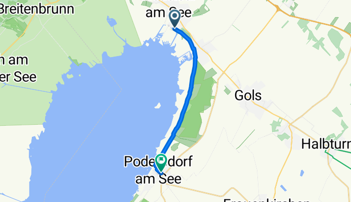 Seegärten, Neusiedl am See nach Neusiedler Straße, Podersdorf am See