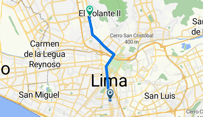 De Calle Teodoro Cárdenas a Calle Las Jacintos