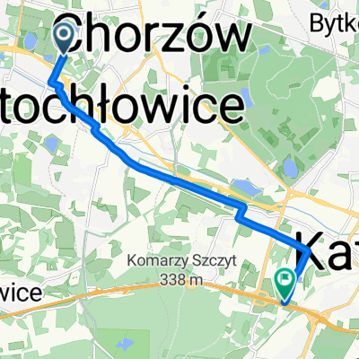 Chorzów Gwarecka do Załęże Kąpielisko Bugla