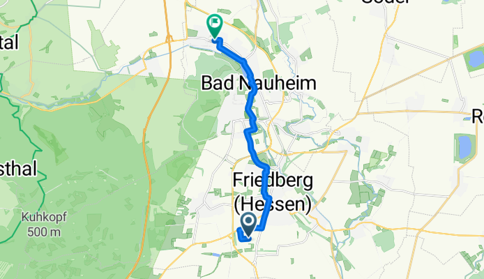 Straßheimer Straße, Friedberg (Hessen) nach In den Nußgärten, Bad Nauheim