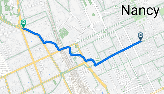 Rue Pierre Fourier, Nancy à Avenue de la Libération, Nancy