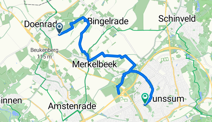 Route naar Platanendreef