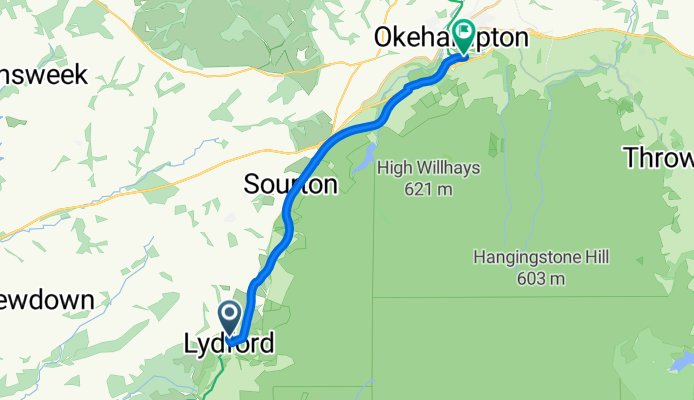 Lydford, Okehampton to Station Road, Okehampton