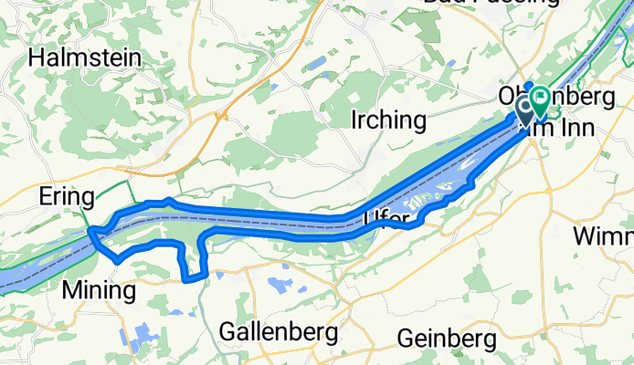 Route nach Obernberg am Inn