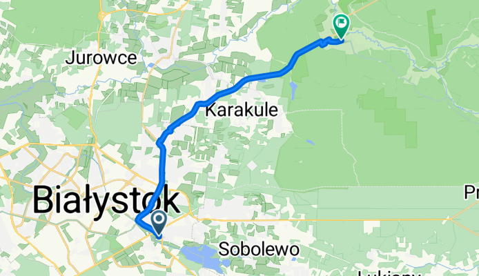 Nowowarszawska, Белосток до Józefa Piłsudskiego, Супрасль