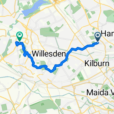 Hillfield Road, London to IKEA Wembley