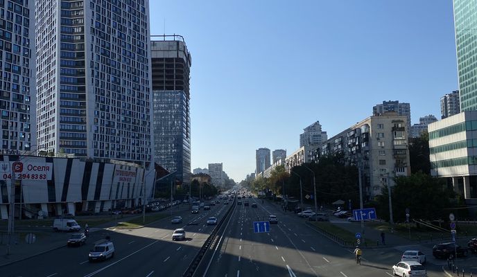 Foto 1 de la ruta de Bikemap "В’ячеслава Чорновола вулиця, Київ до Борщагівська вулиця, Київ"