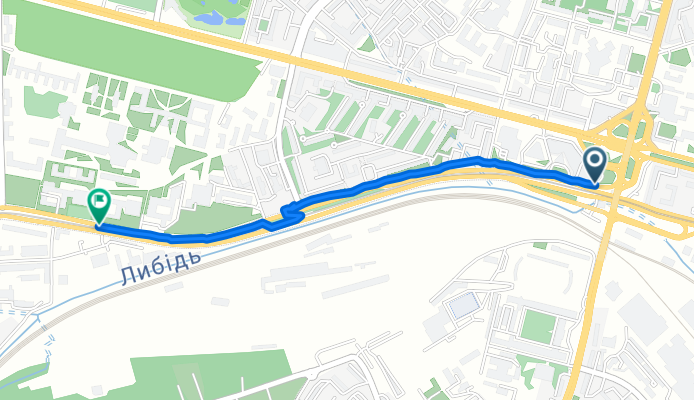 В’ячеслава Чорновола вулиця, Київ до Борщагівська вулиця, Київ