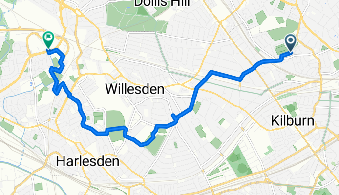 Agamemnon Road, London to North Circular Road, London