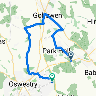 Park Green Close, Oswestry to Gatcombe Gardens, Oswestry