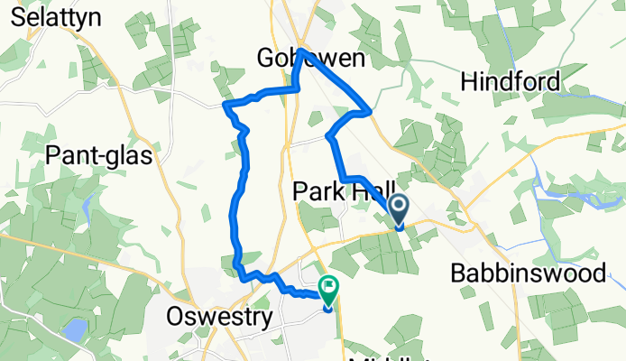 Park Green Close, Oswestry to Gatcombe Gardens, Oswestry