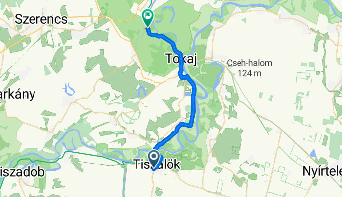 Útvonal innen: Tiszalök