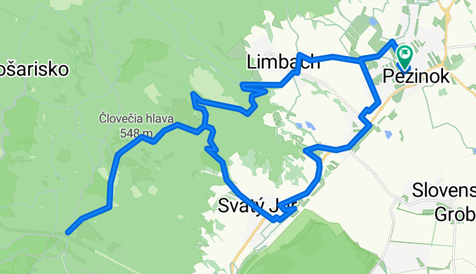 Pezinok, Biely Kríz, Svätý Jur, Grinava, Pezinok