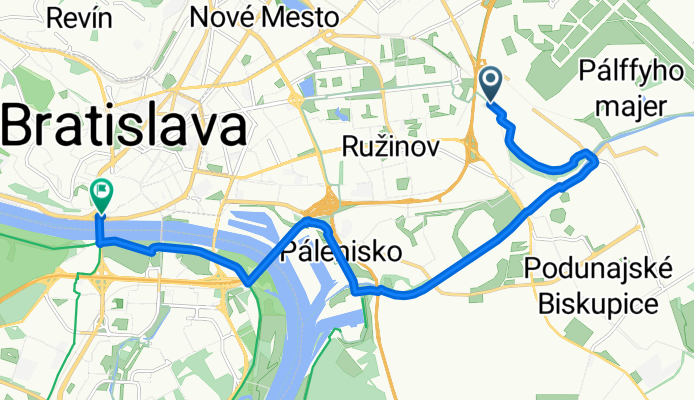 Strojnícka, Bratislava II nach Rázusovo nábrežie, Bratislava I