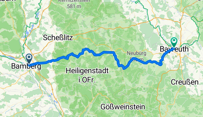 Bamberg nach Hohenzollernplatz