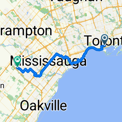 Wellington St W, Toronto to Dillingwood Dr, Mississauga
