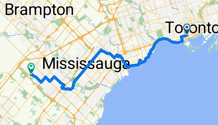 Wellington St W, Toronto to Dillingwood Dr, Mississauga