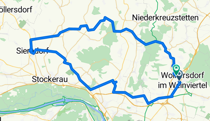 Richtung Westen bis Sierndorf