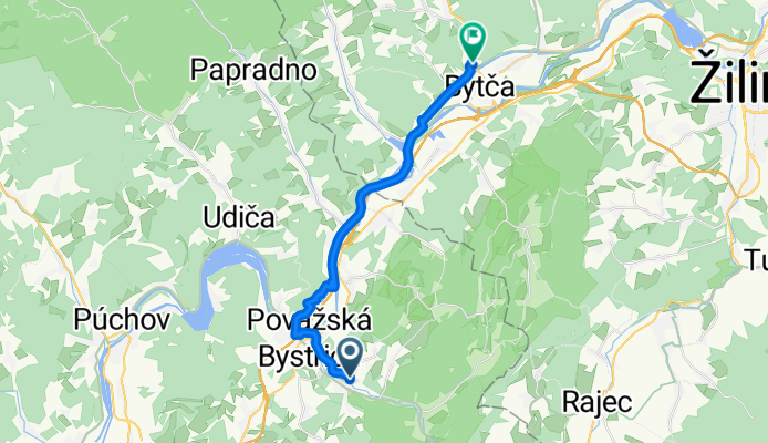 Zakvášov, Považská Bystrica až Kolárovská, Bytča