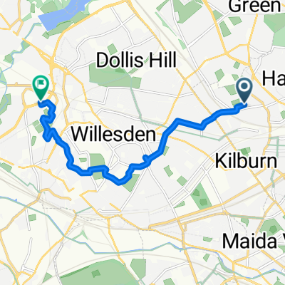 Agamemnon Road, London to North Circular Road, London