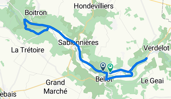 Rue du Fourcheret, Villeneuve-sur-Bellot à Rue de la Pisciculture, Villeneuve-sur-Bellot