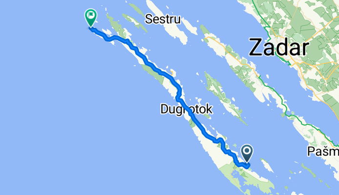 Staza br.14 Sali-Zaglav-Žman-Luka-Savar-Brbinj-Dragove-Božava-Veli Rat-svjetionik