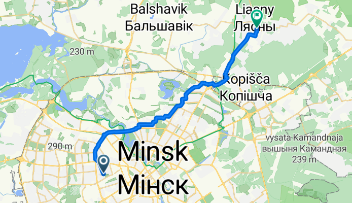 Маршрут в Беларусь