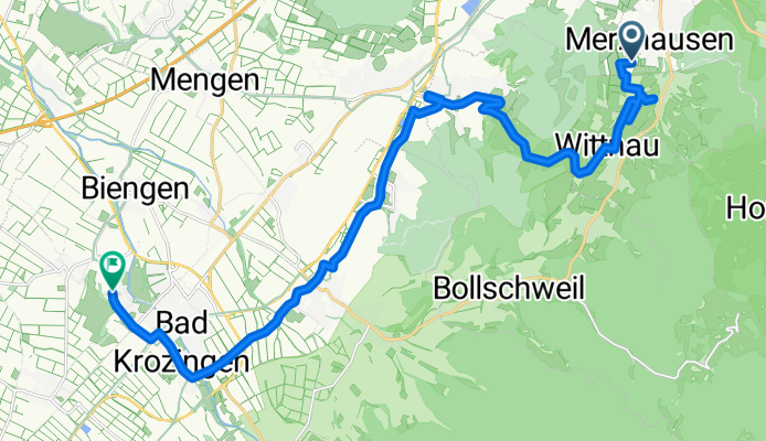 Merzhausen nach Josef-Mühlebach-Straße, Bad Krozingen