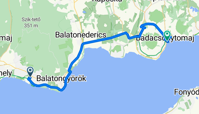 Kossuth Lajos utca, Gyenesdiás - Vasút utca, Badacsonytomaj