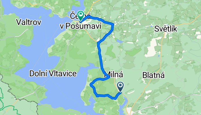 Silnice 163, Frymburk do Černá v Pošumaví, Černá v Pošumaví