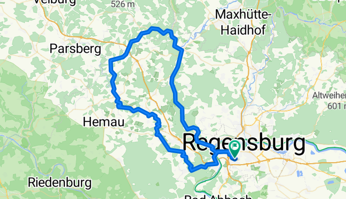 Route in Regensburg