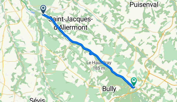 Route de la Source, Saint-Aubin-le-Cauf to Place du 8 Mai, Neufchâtel-en-Bray