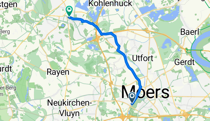 Krefelder Straße, Moers nach Moerser Straße, Kamp-Lintfort