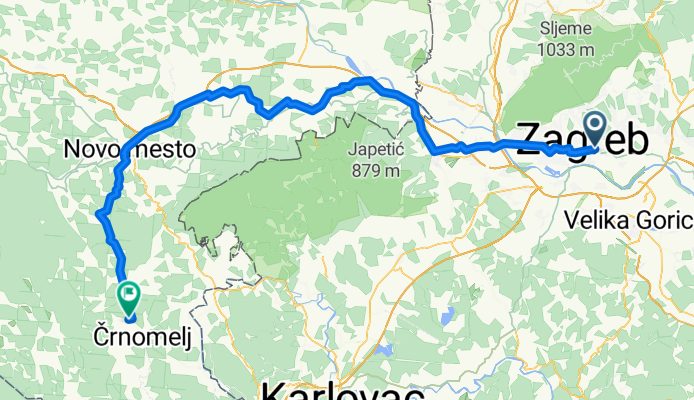 Zagreb - Centar - Črnomelj