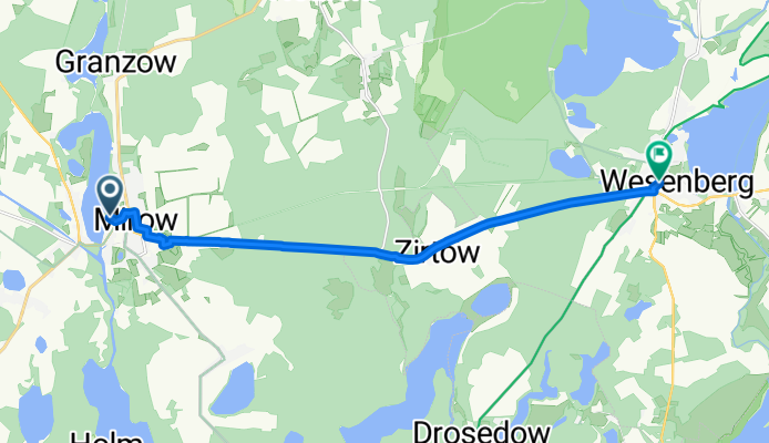 Mirow, Mirow nach Bahnhofstraße, Wesenberg