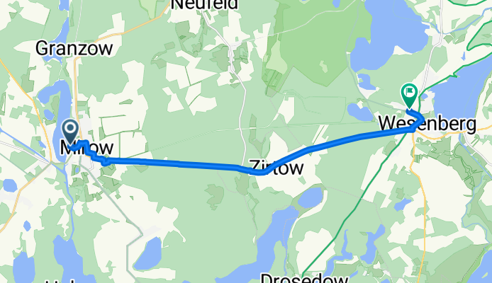 Mirow, Mirow nach Bahnhofstraße, Wesenberg