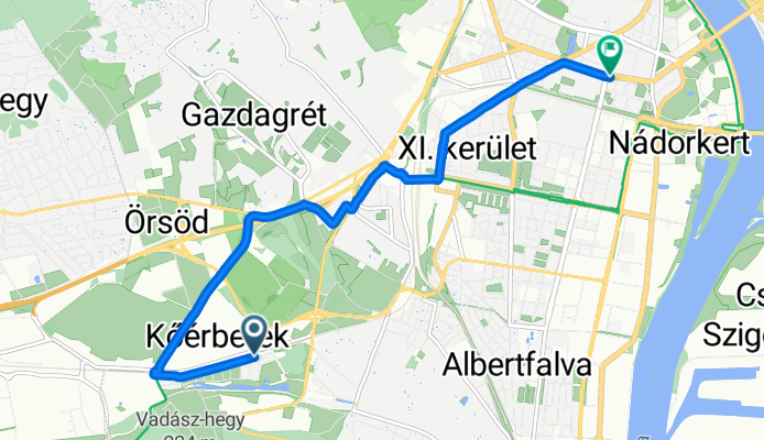 Tippan utca, Budapest to Október Huszonharmadika utca, Budapest