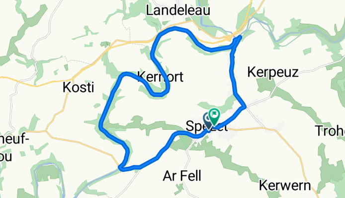 Rue Roger Thomas, Spézet to Rue Roger Thomas, Spézet