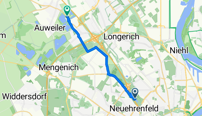 Nippes, Köln nach Am Baggerfeld, Köln
