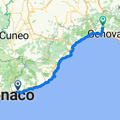 Ventimiglia  - Sanremo - Imperia - Savona - Varazze - Cornigliano  - Pontedecimo stazione.