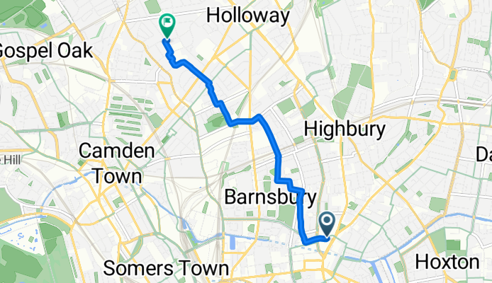 Upper Street, London to Dalmeny Road, London