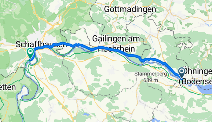 Oberstadt, Stein am Rhein nach Rheinfallstrasse, Neuhausen am Rheinfall