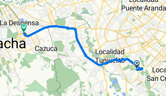 De Calle 42B Sur # 10-6, Bogotá, D.C. a Diagonal 37 A 16-45, Soacha