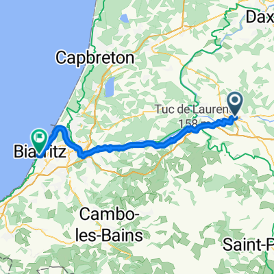 Route d'Hastingues nach Place Georges Clemenceau