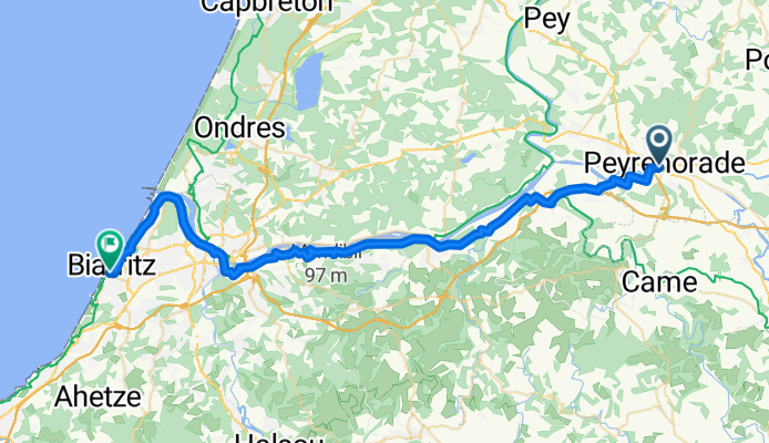 Route d'Hastingues nach Place Georges Clemenceau