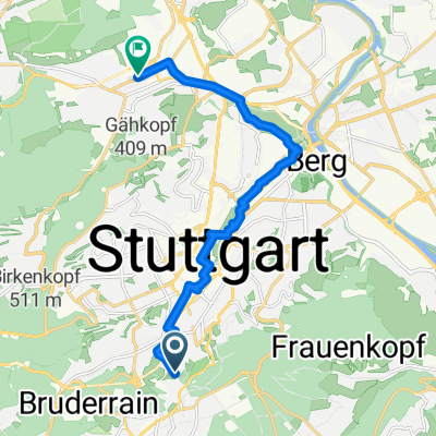Degerloch, Stuttgart nach Feuerbach, Stuttgart