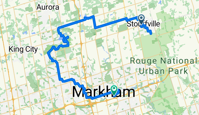 Stouffville to Unionville Via Lake Wilcox and Oak Ridges Trail