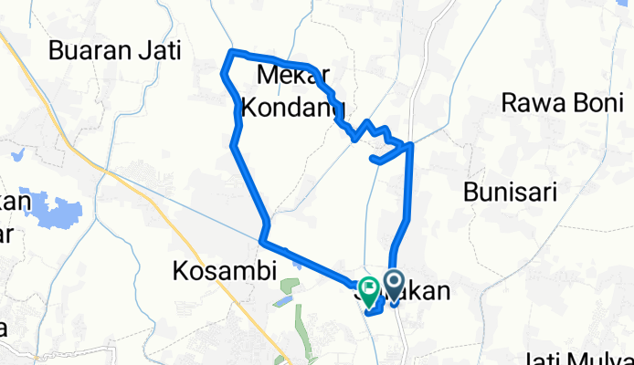 Duta asri palem 5, Kecamatan Sepatan to VHVJ+296, Kecamatan Sepatan